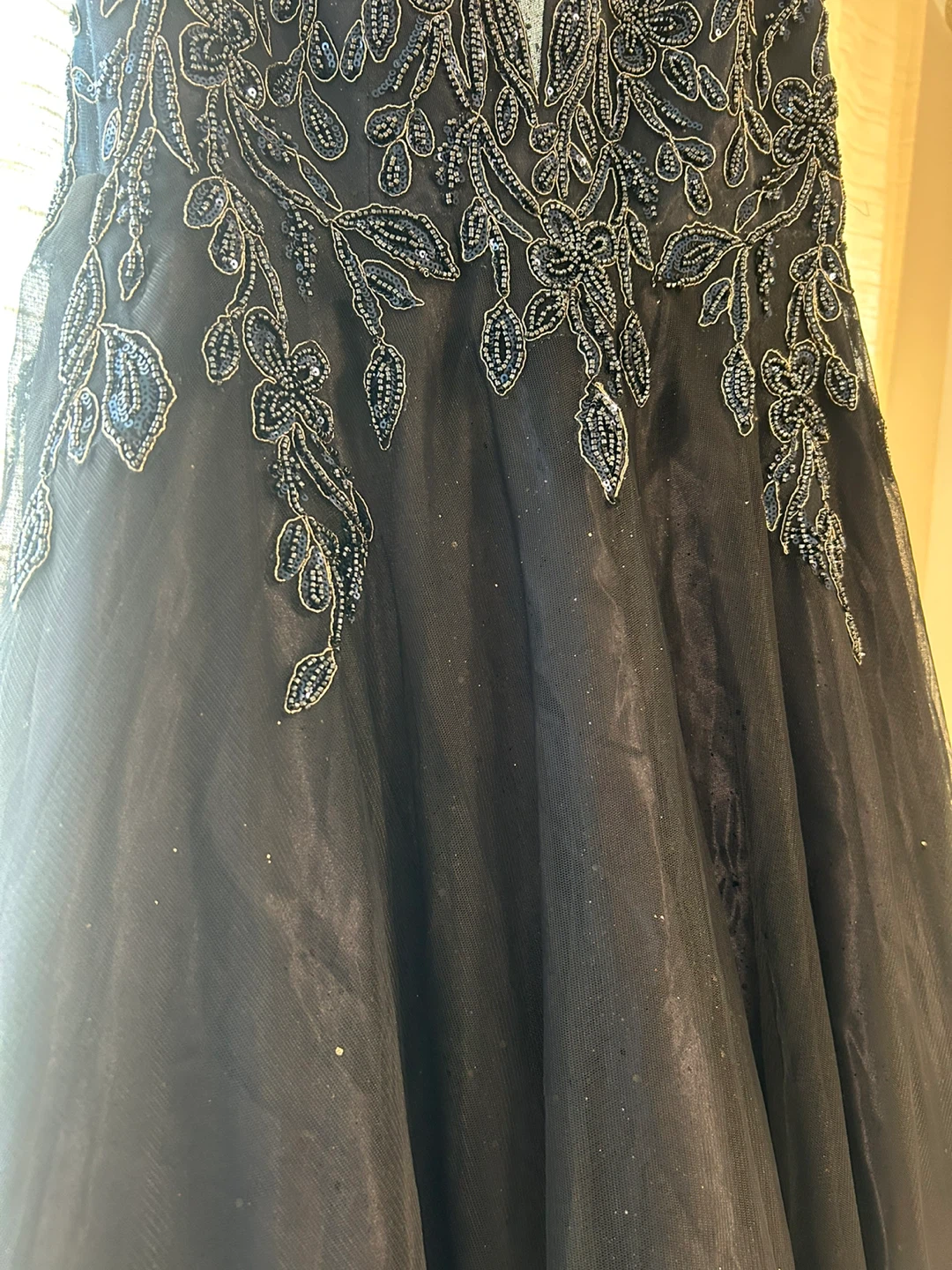 Formal Gown - Navy Blue Embellished Tulle Gown - photo 2