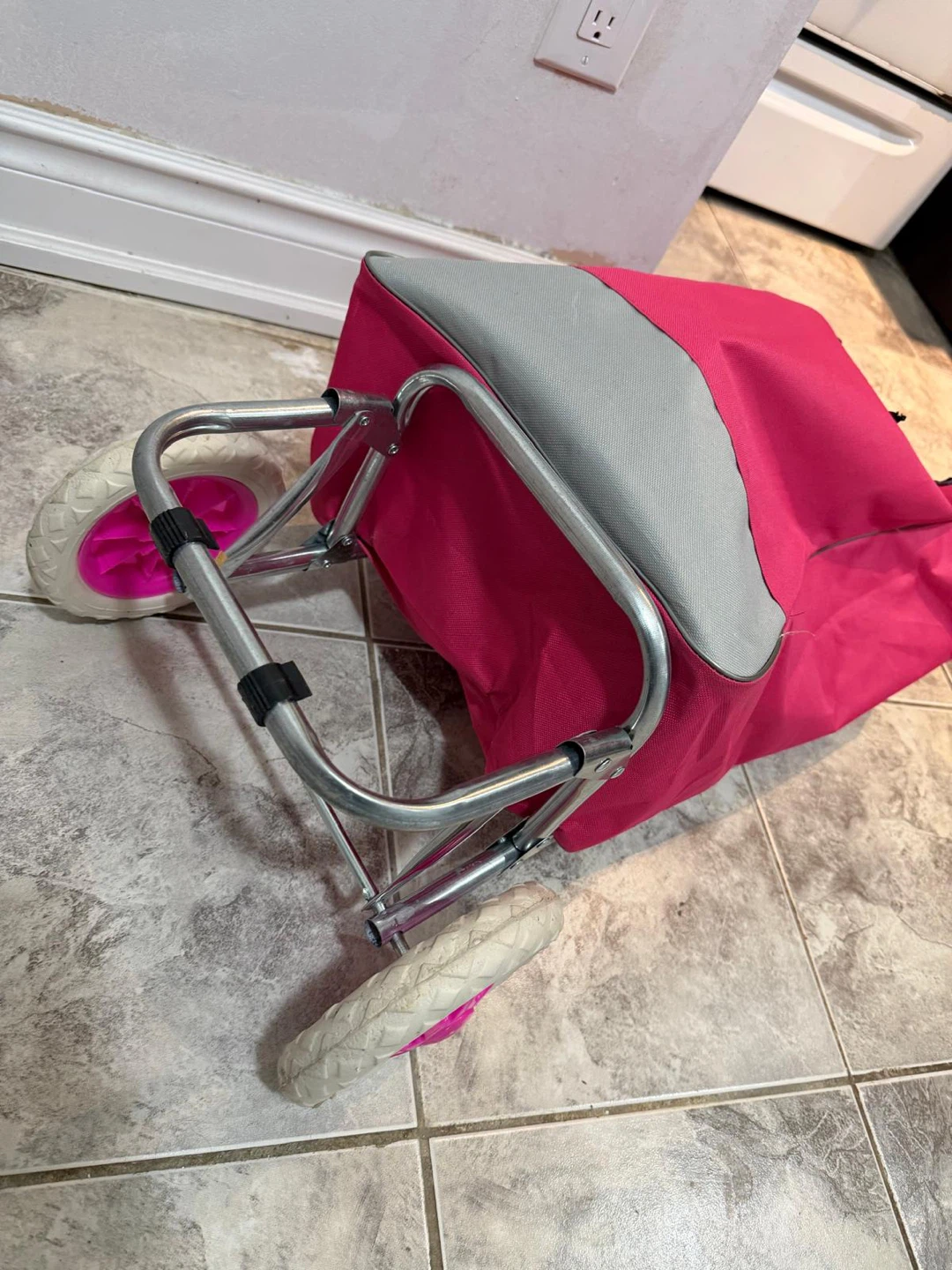 Pink Rolling Shopping Cart - photo 3