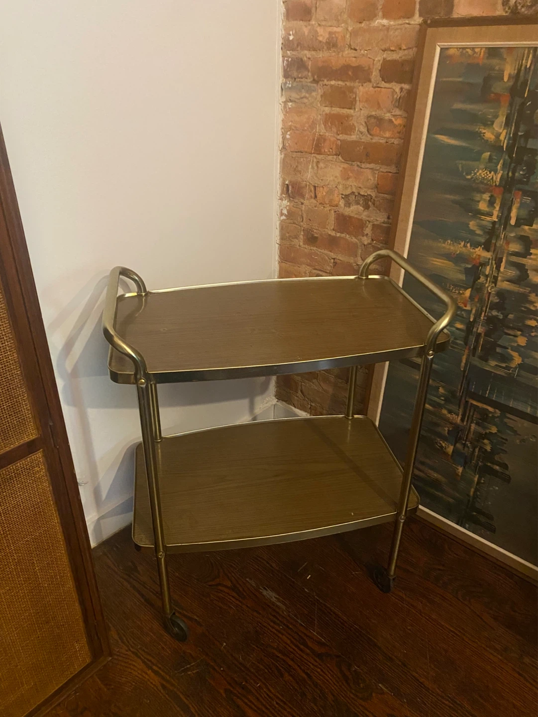 Vintage MCM 2-Tier Bar Cart