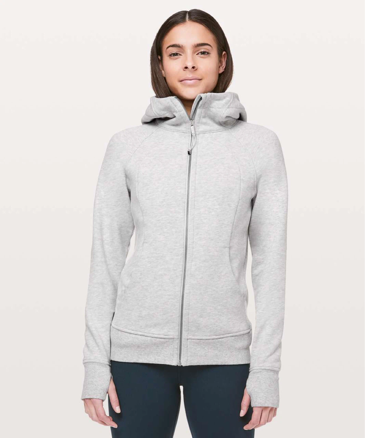 Lululemon Scuba Heathered Core Ultra Light Grey Full Zip Hoodie