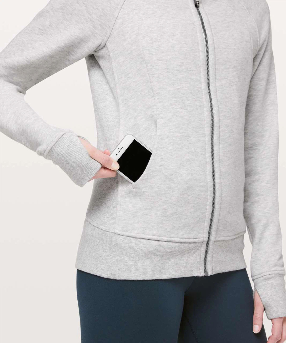 Lululemon Scuba Heathered Core Ultra Light Grey Full Zip Hoodie - photo 3