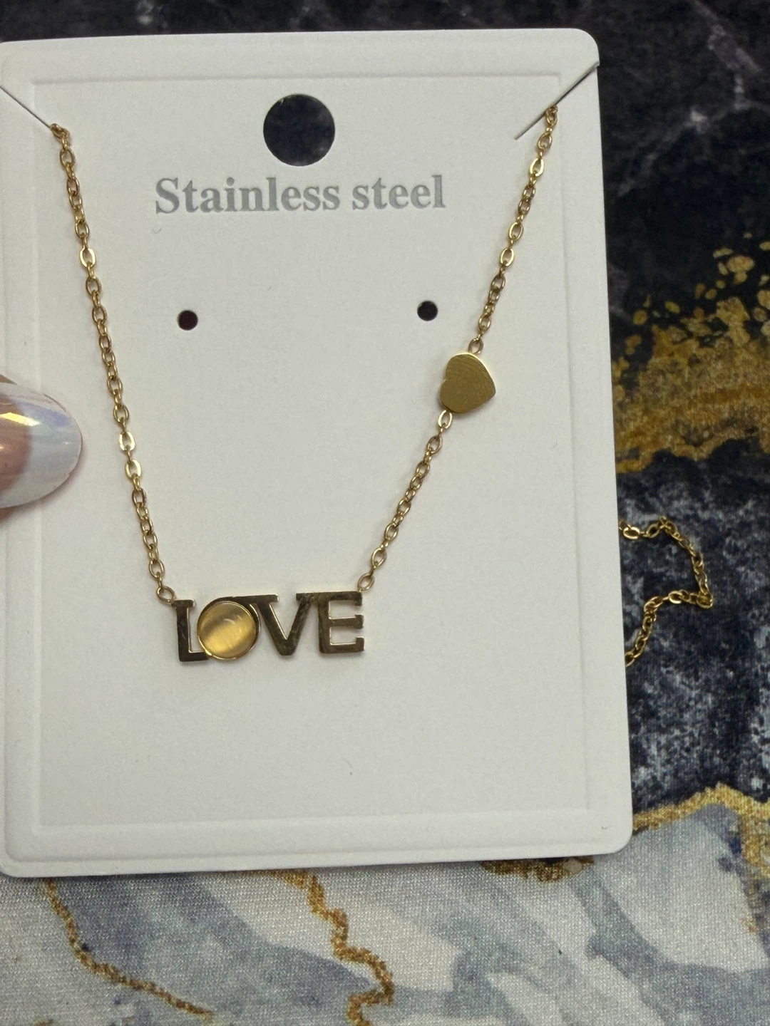 Stainless steel necklace love
