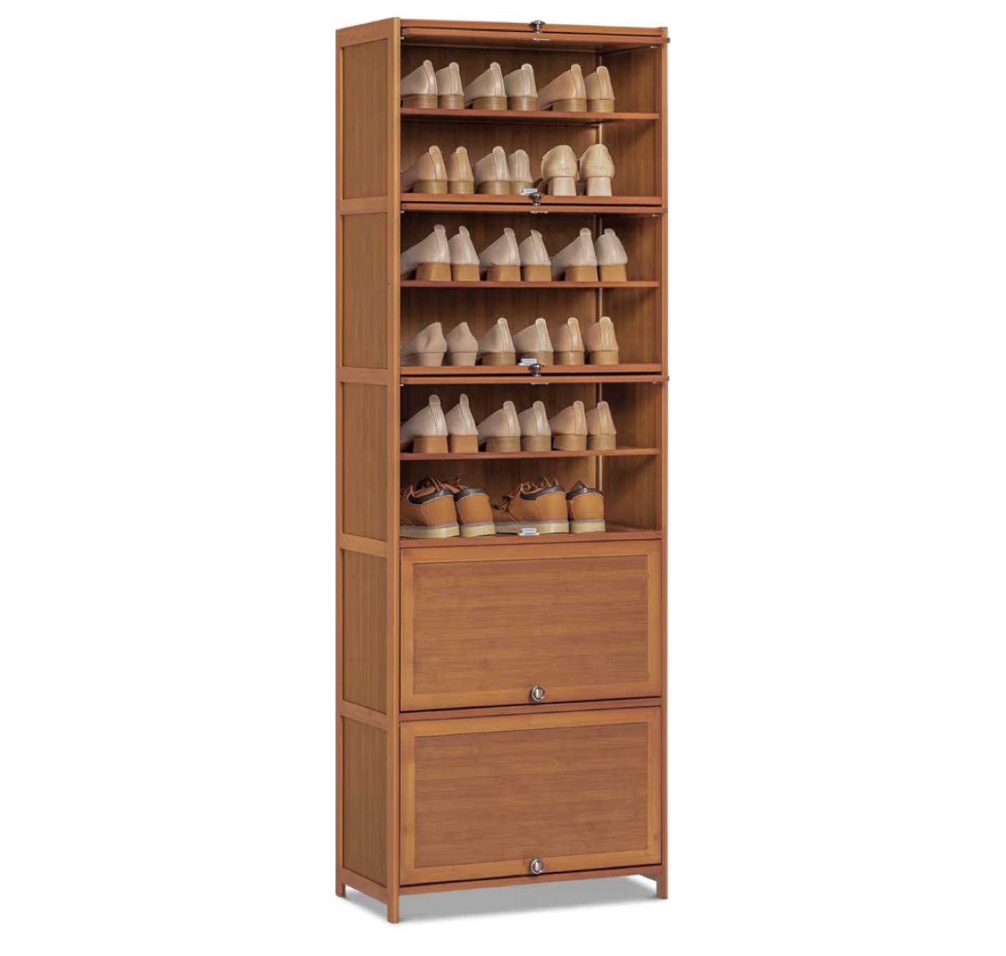 Wooden Shoe Rack Organizer with Doors - photo 3