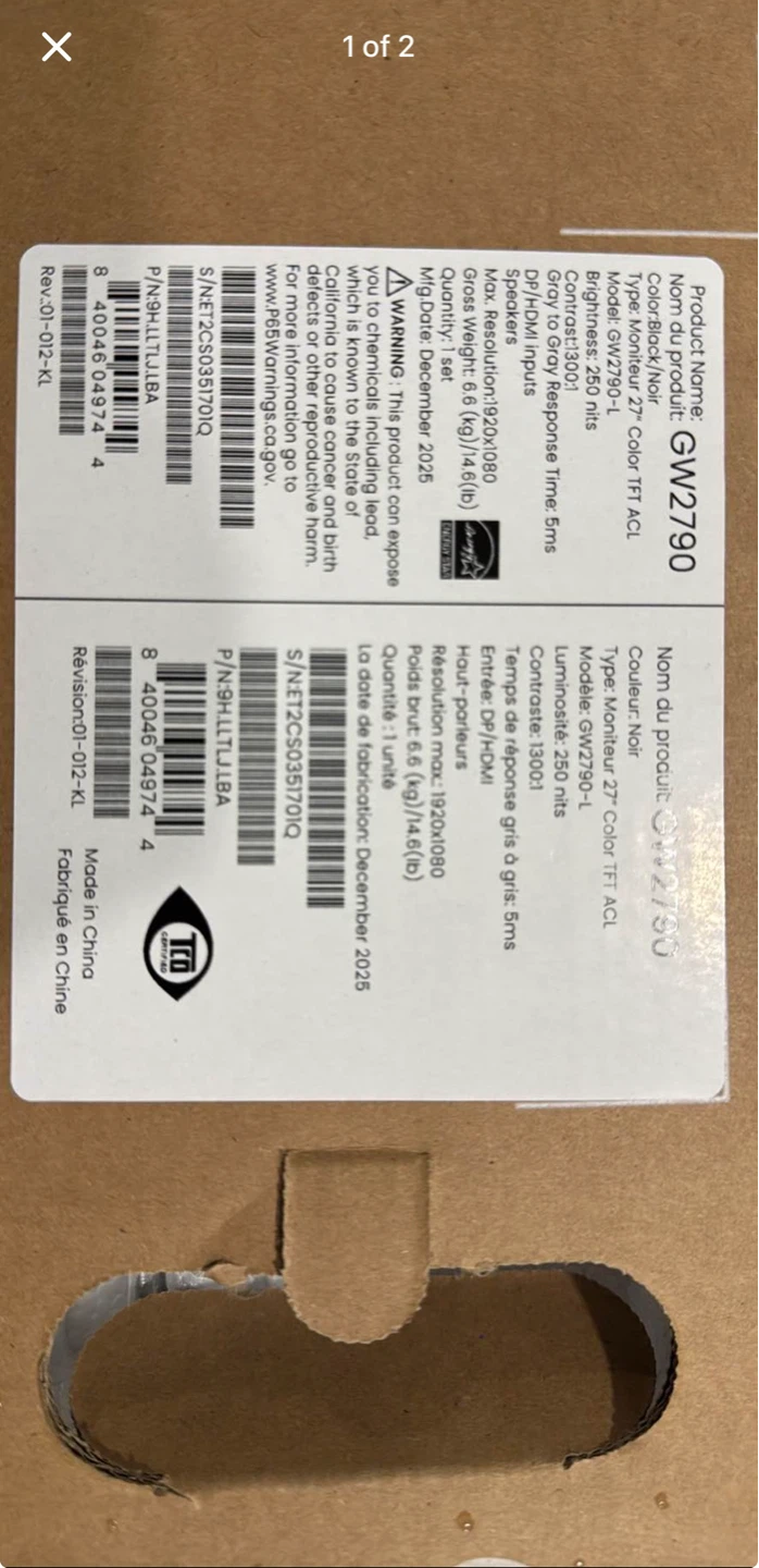 Dell GW2790 27" Monitor - photo 2