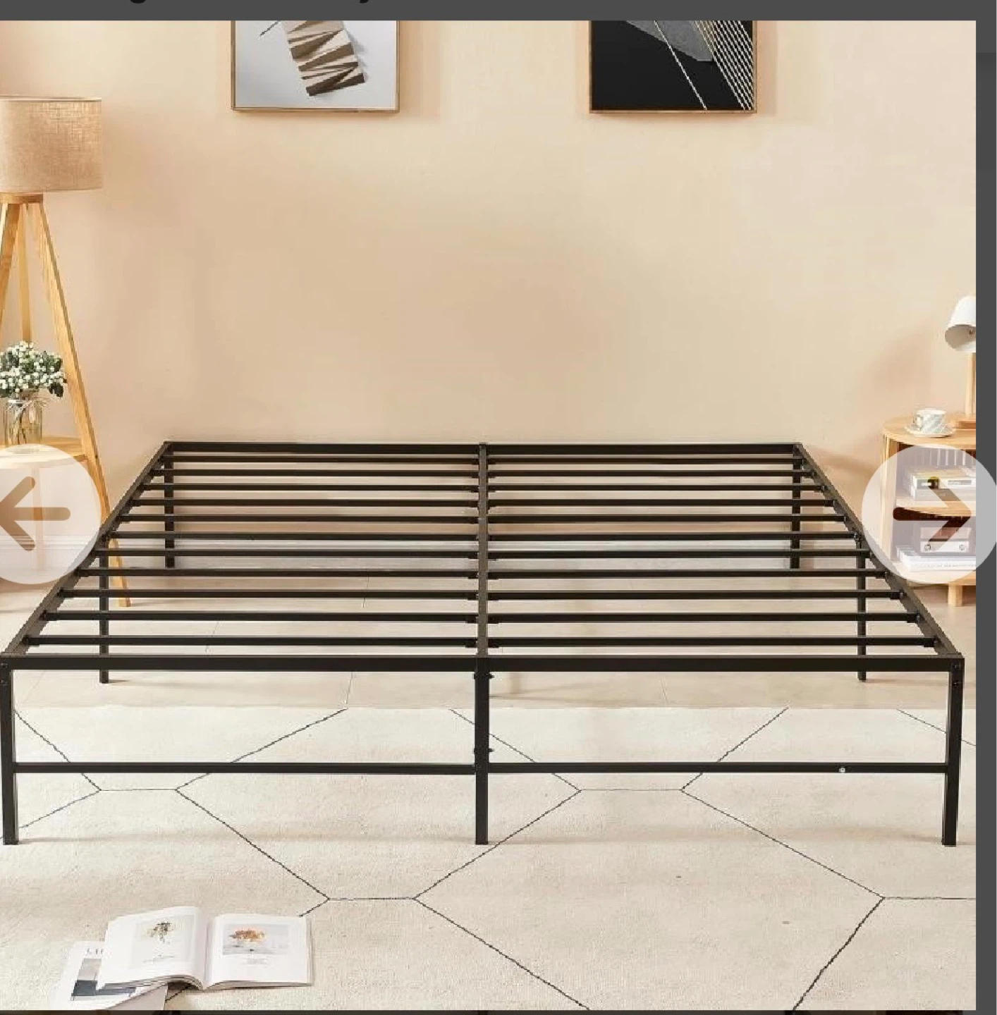 King VECELO 16" Metal Platform Bed Frame