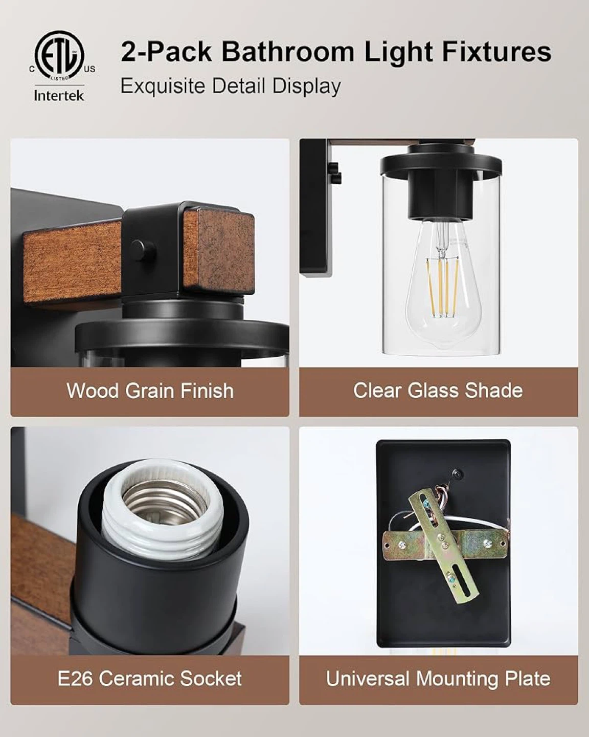 Deerine 1-Light Vanity Wall Light Set of 2 BNIB - photo 2