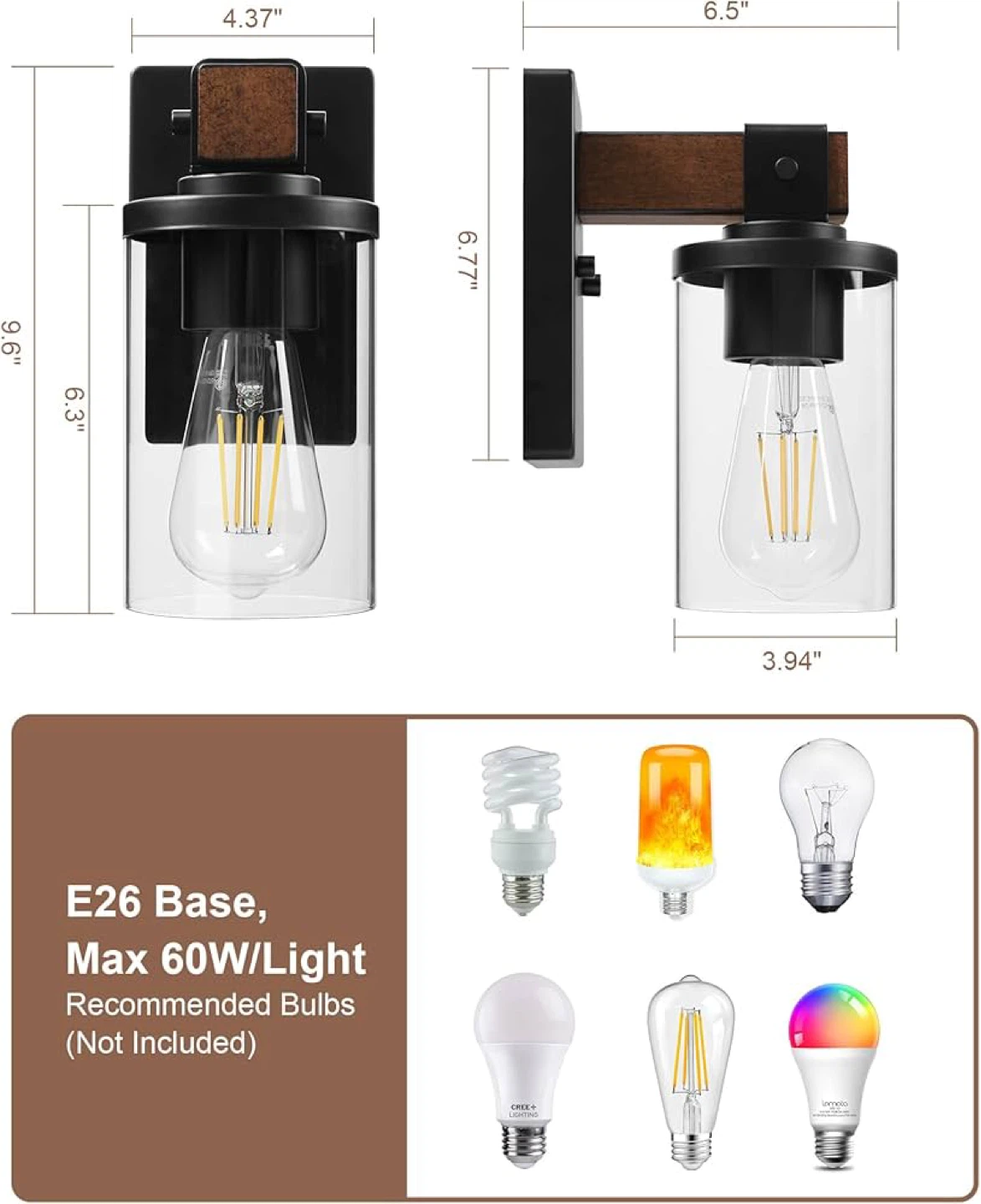 Deerine 1-Light Vanity Wall Light Set of 2 BNIB - photo 4