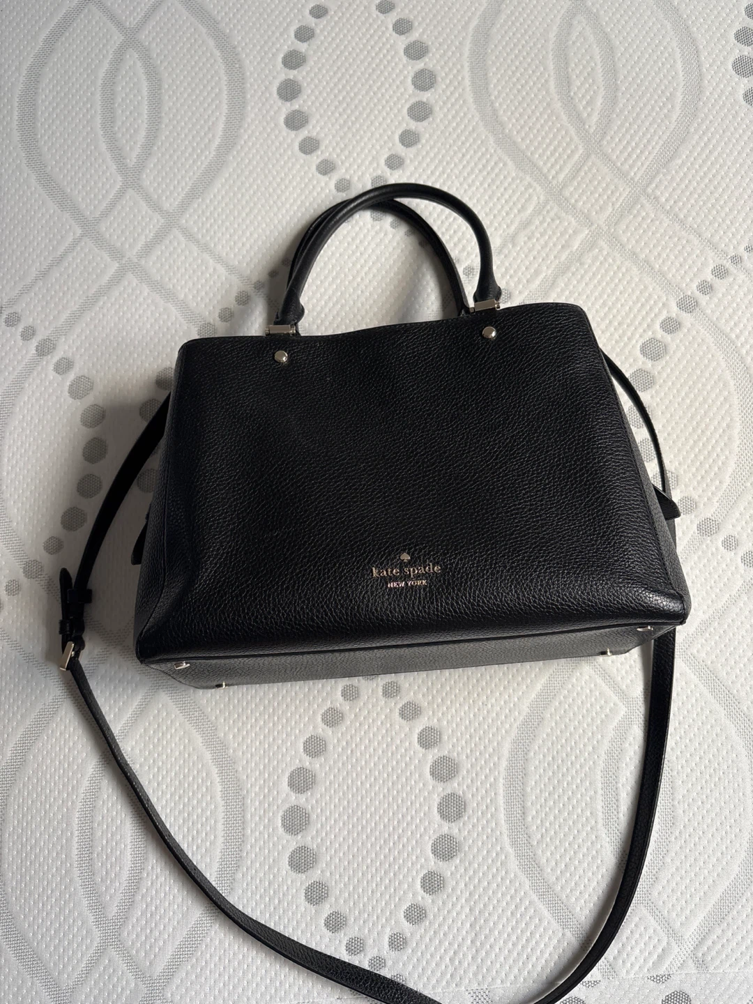 Kate Spade Black Leather Satchel Handbag