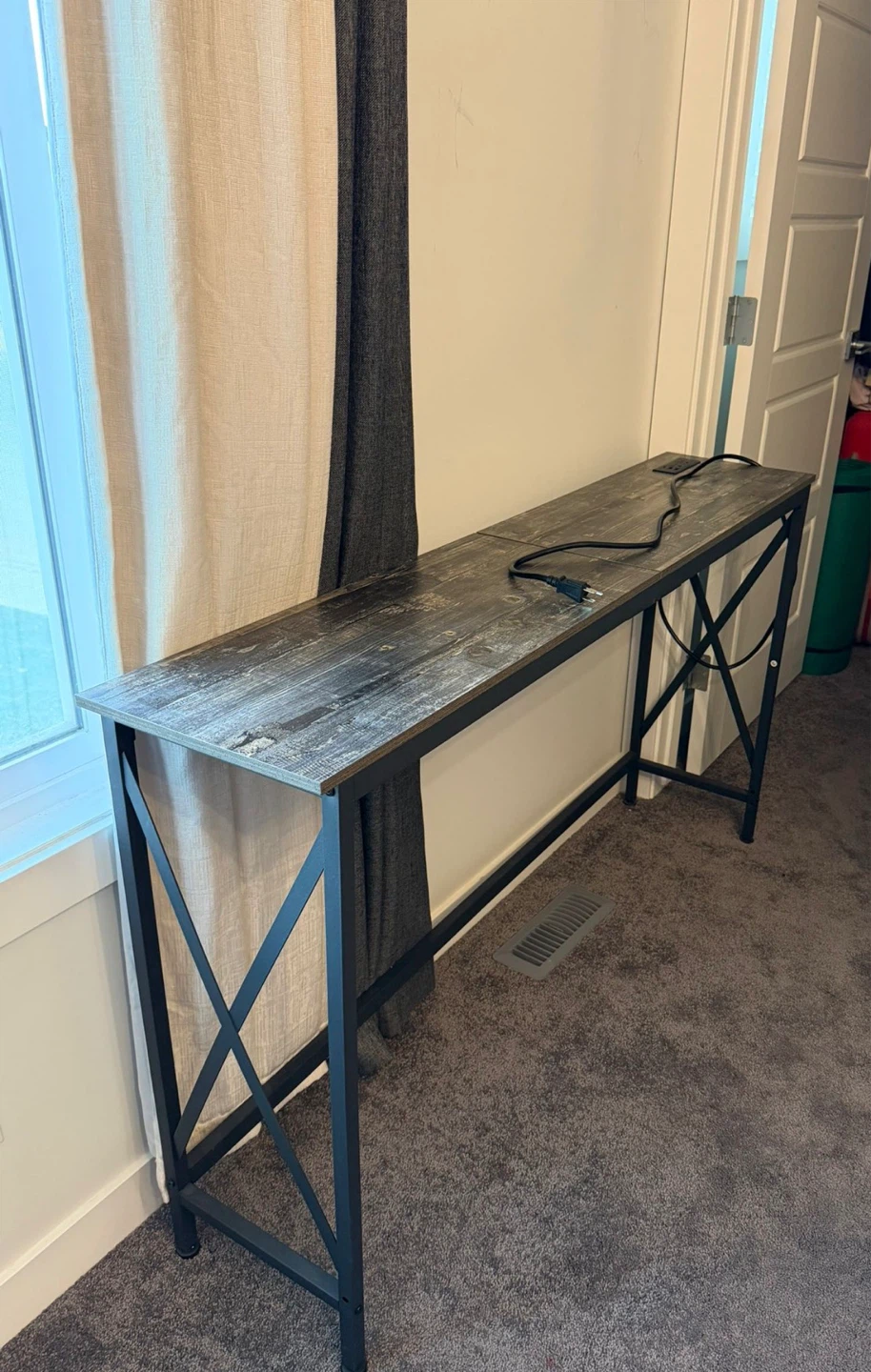 Console Table with Built-in Power Strip