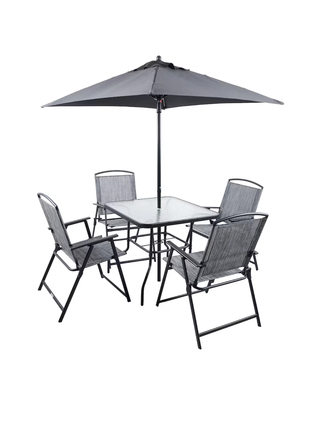 Outdoor Patio Table and Chair Set with Umbrella
