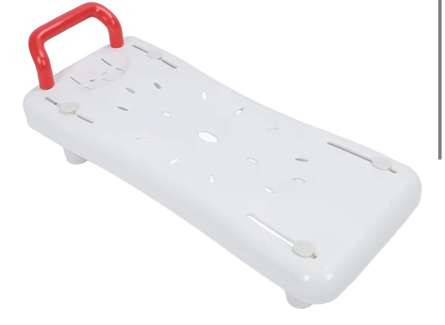 White Bathtub Transfer Board with Red Handles