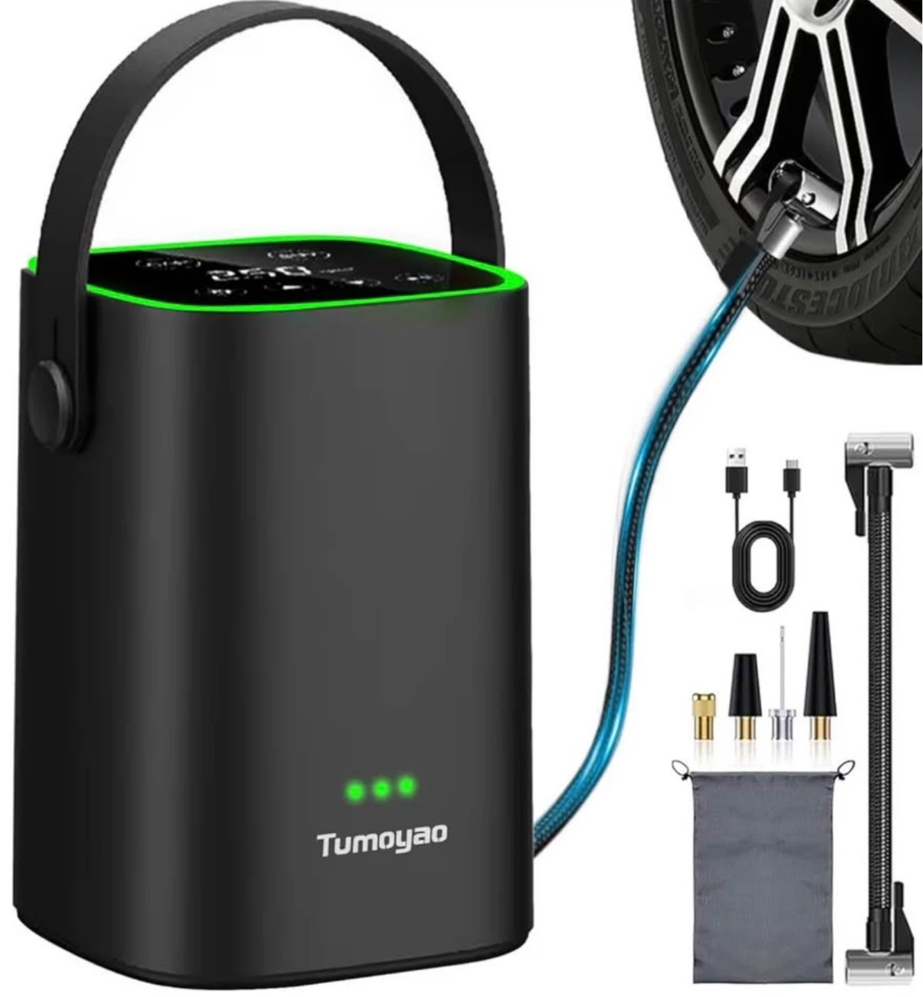 Portable Tire Inflator Fast, Cordless & Easy to Use!
