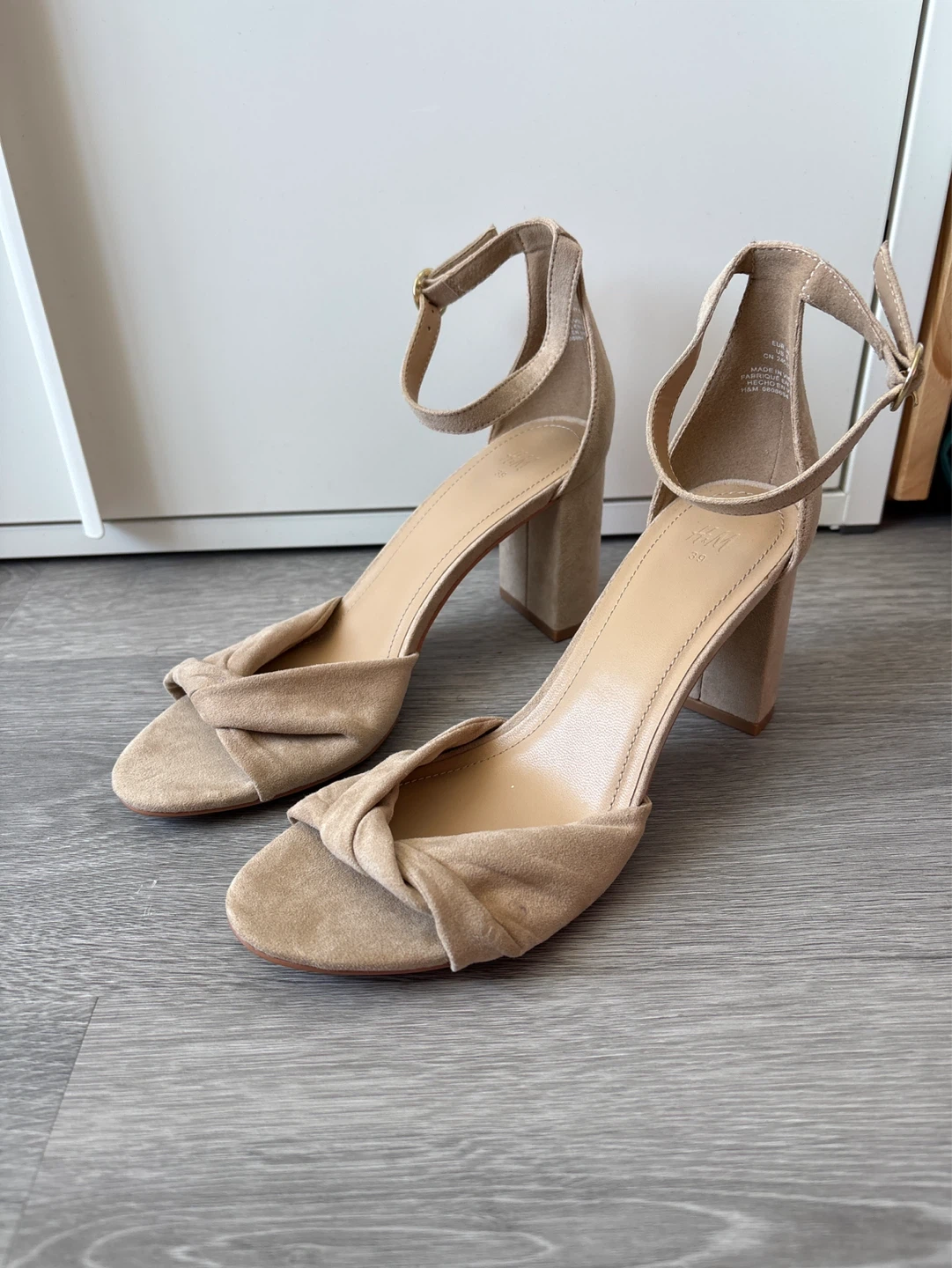 Suede Knot Heeled Sandals