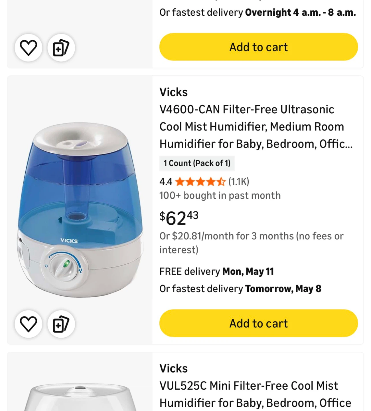 Vicks Cool Mist Humidifier