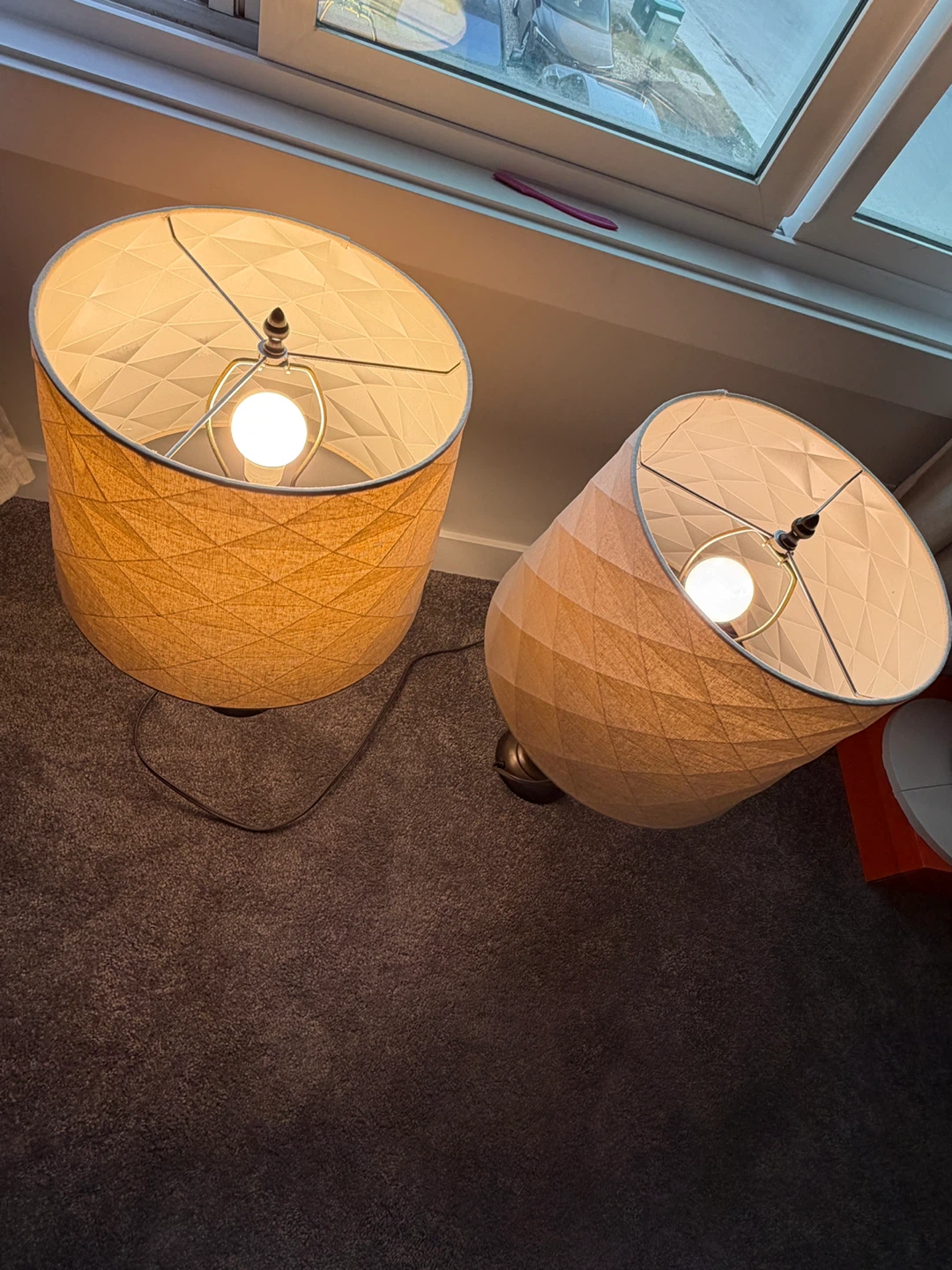 Pair of Table Lamps with Textured Shades - photo 3