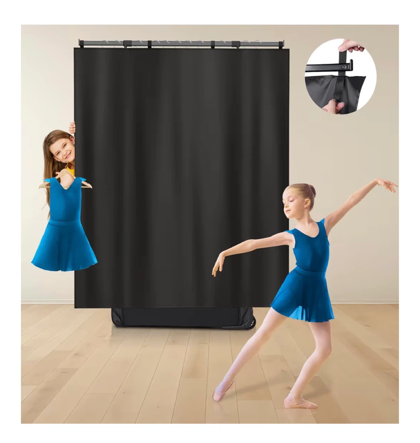 Univiivi Black Rolling Dance Bag with Garment Rack - photo 2