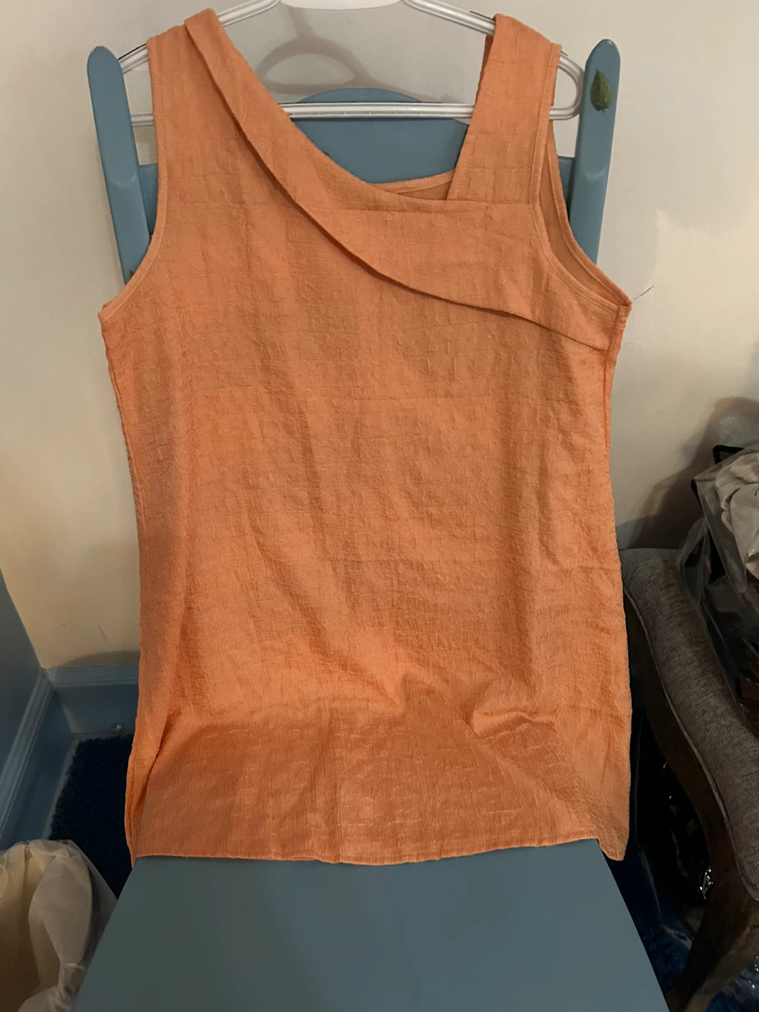 Peachy, orange, a-line tank dress