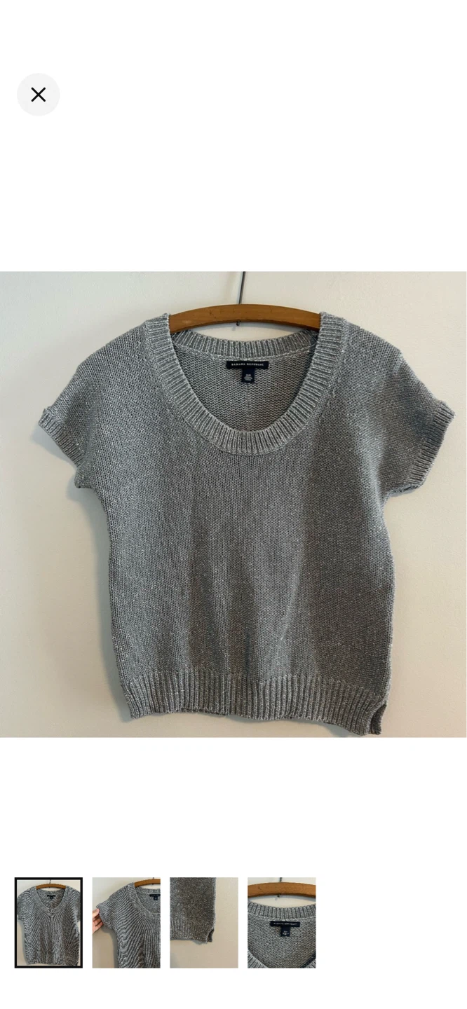 Banana Republic Grey Knit Top Size S