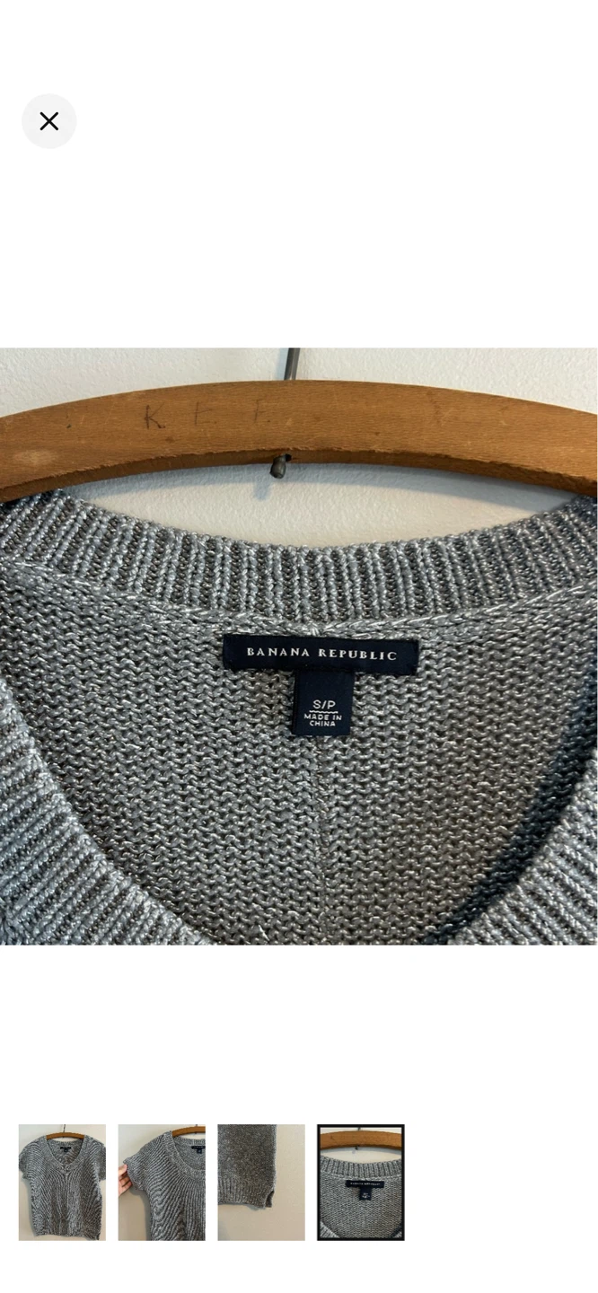 Banana Republic Grey Knit Top Size S - photo 4