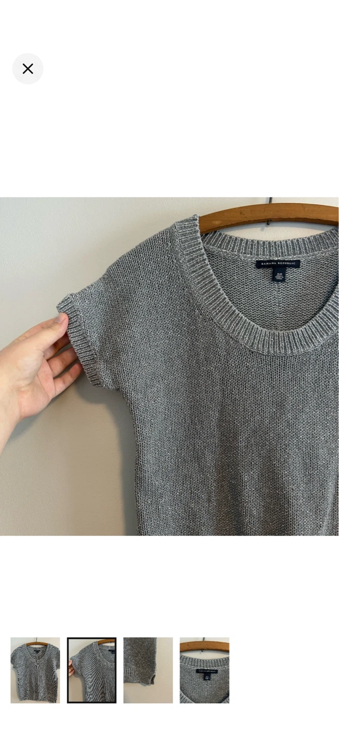 Banana Republic Grey Knit Top Size S - photo 2