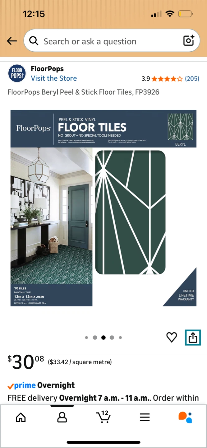 FloorPops Beryl Peel & Stick Floor Tiles FP3926 - photo 2