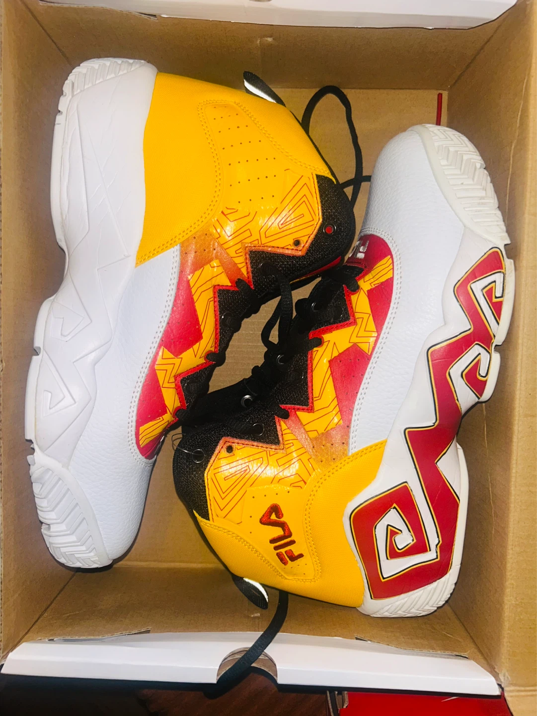 Fila Men's Mid Top Sneakers Yellow Red White