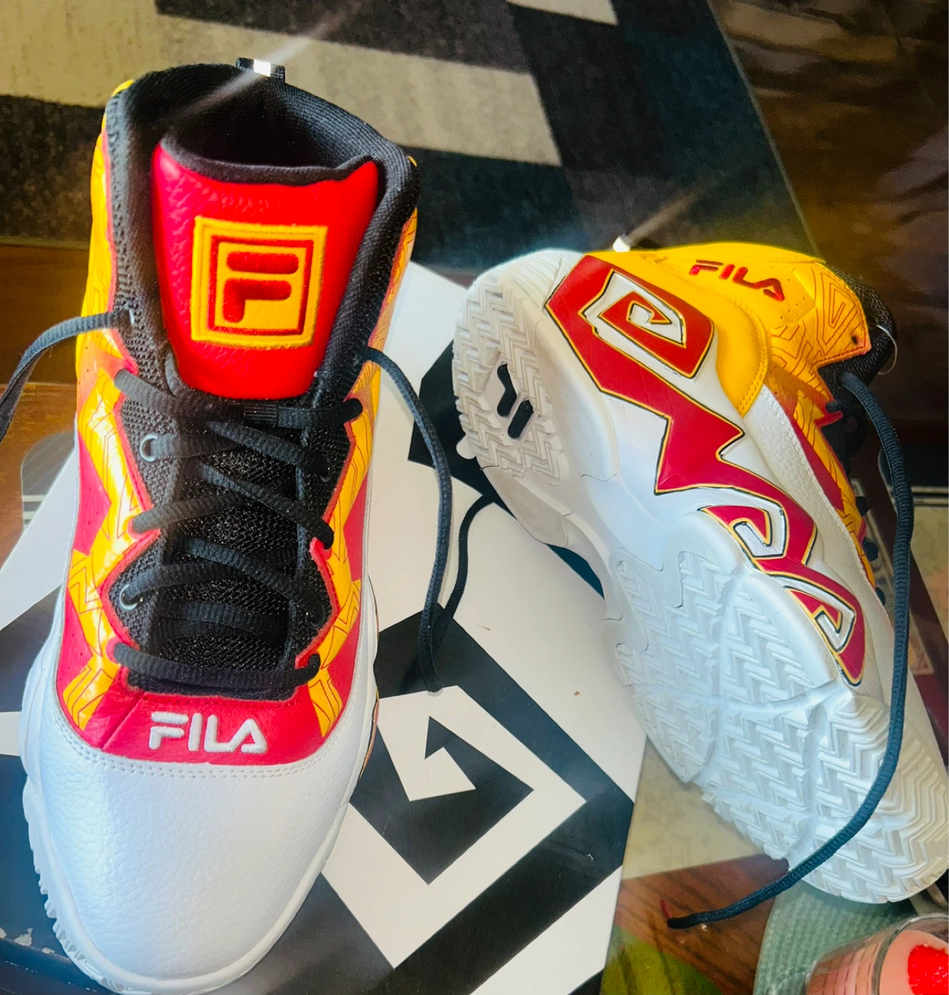 Fila Men's Mid Top Sneakers Yellow Red White - photo 2