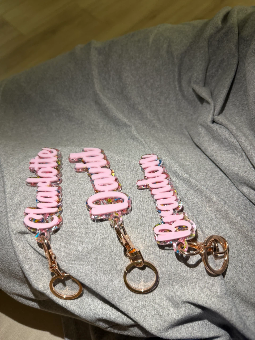 Custom Name Keychains Set of 3