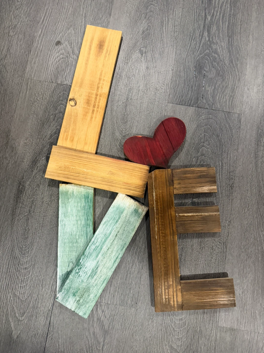 Wooden LOVE Sign with Heart