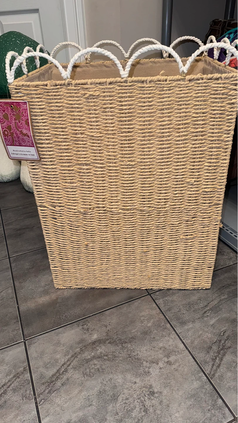Woven Storage Basket with Rope Handles - photo 2