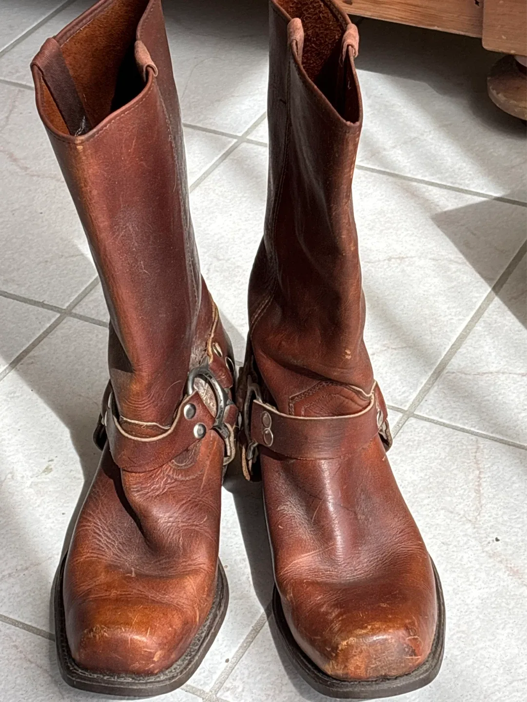 Brown Leather Harness Boots - photo 2