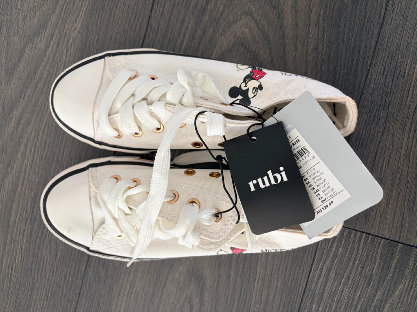 Rubi Mickey Jodi Low Rise White Mickey Canvas Shoes - Size US 4 - photo 3