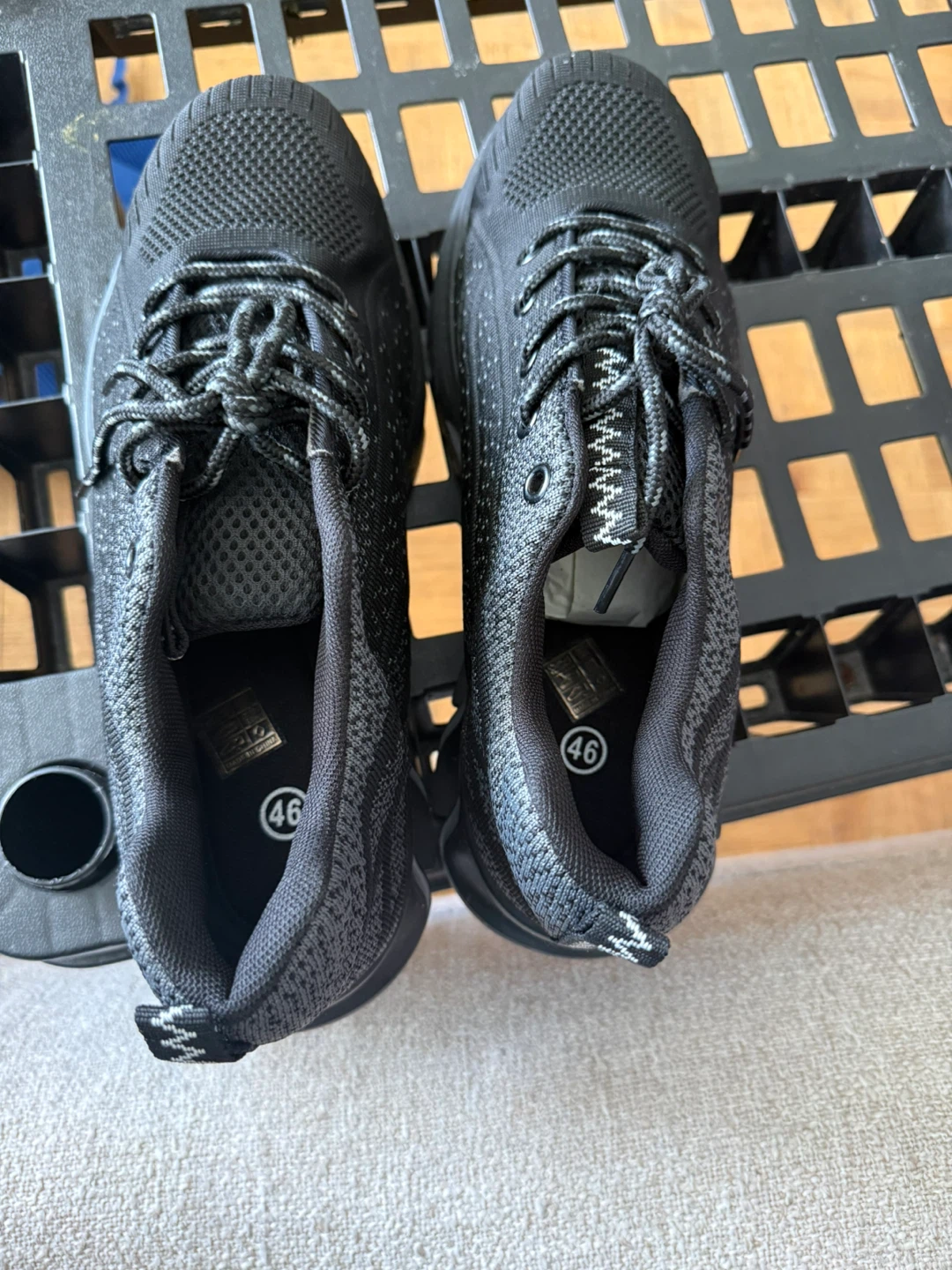 Men’s Black Steel Toe Work Shoes - Size 46