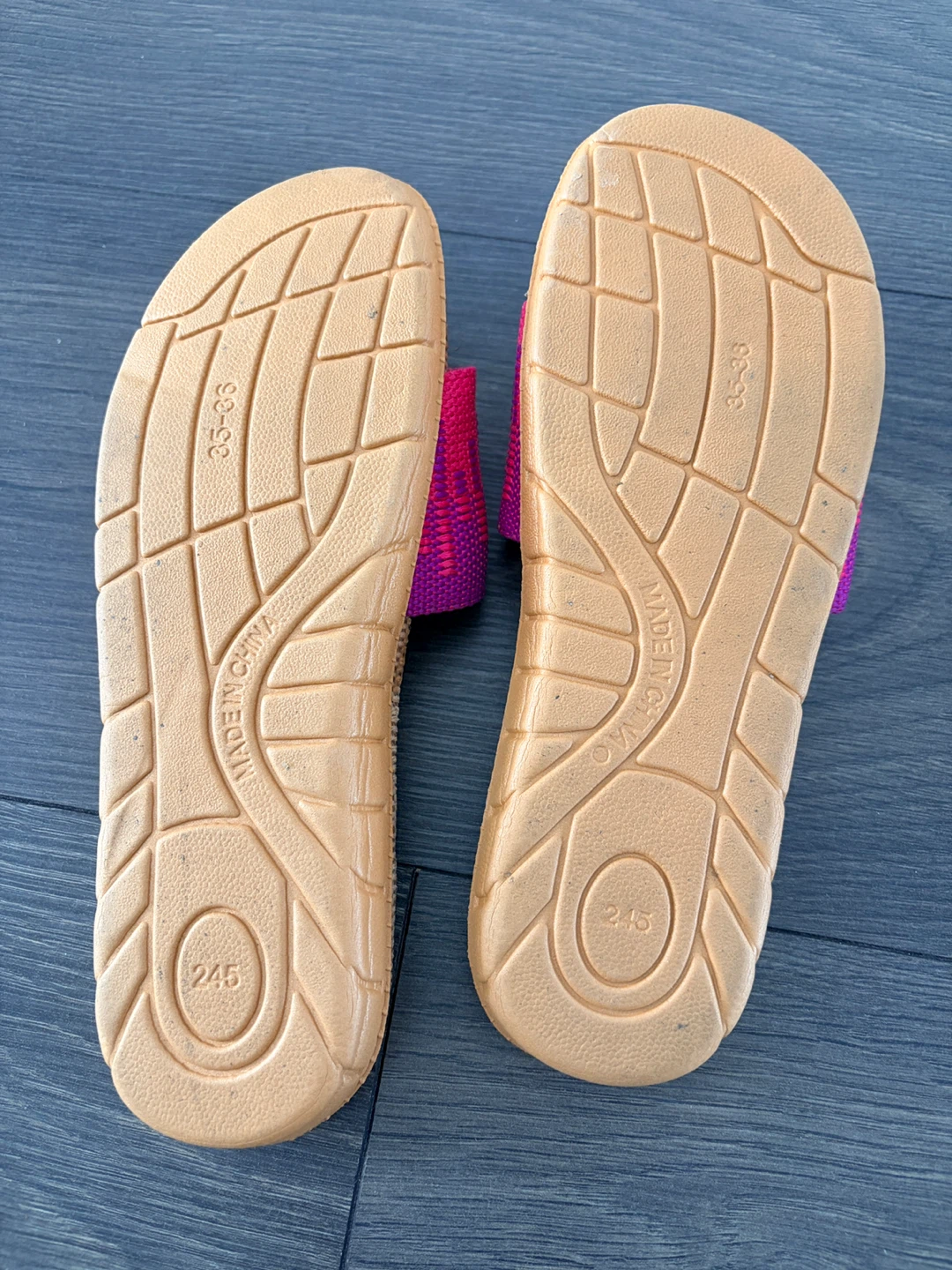 Pink & Purple Woven Strap Slides - Size 24.5 - photo 2