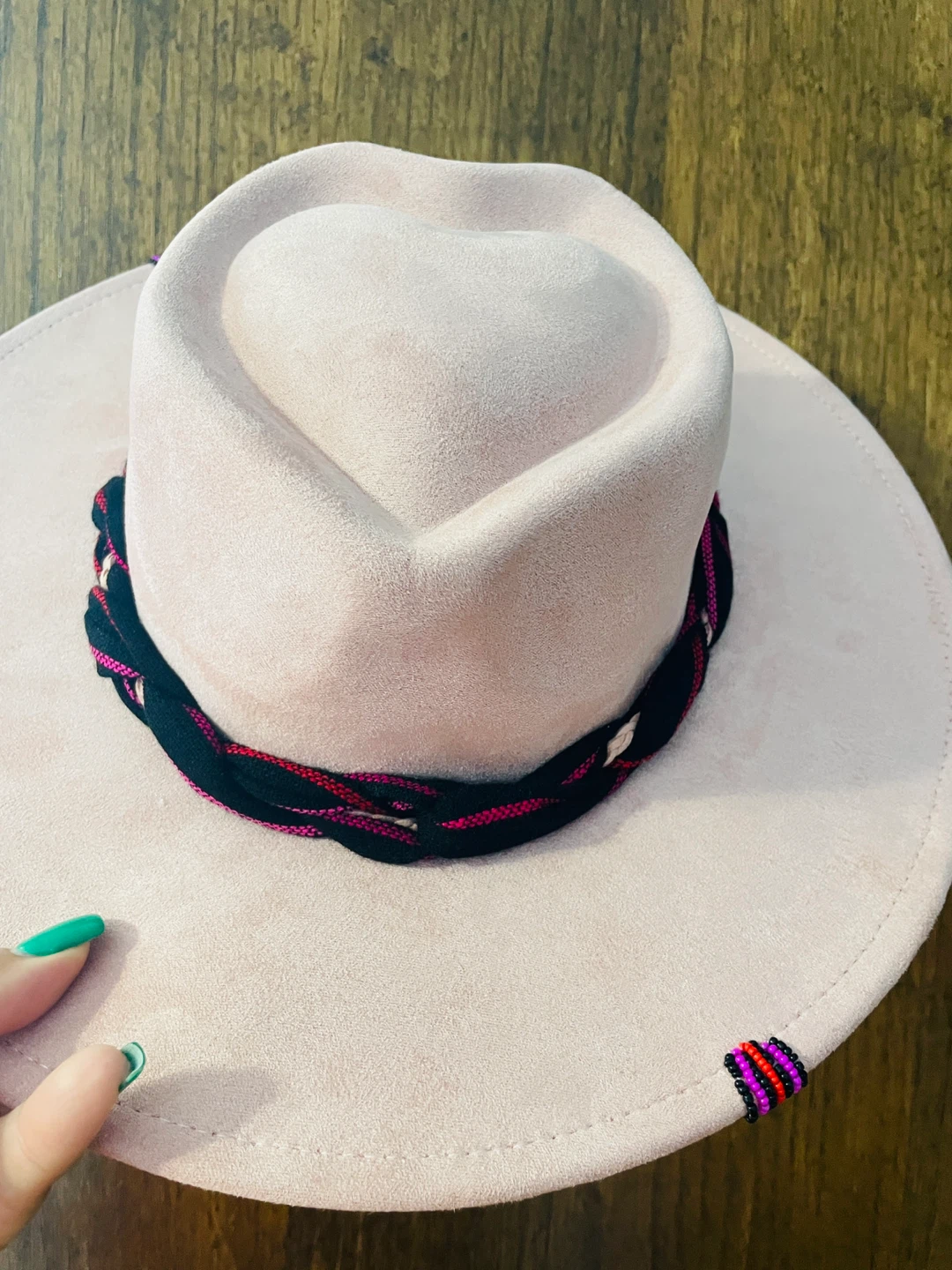 NEW Pink Wide Brim Hat with Heart Crown - photo 2