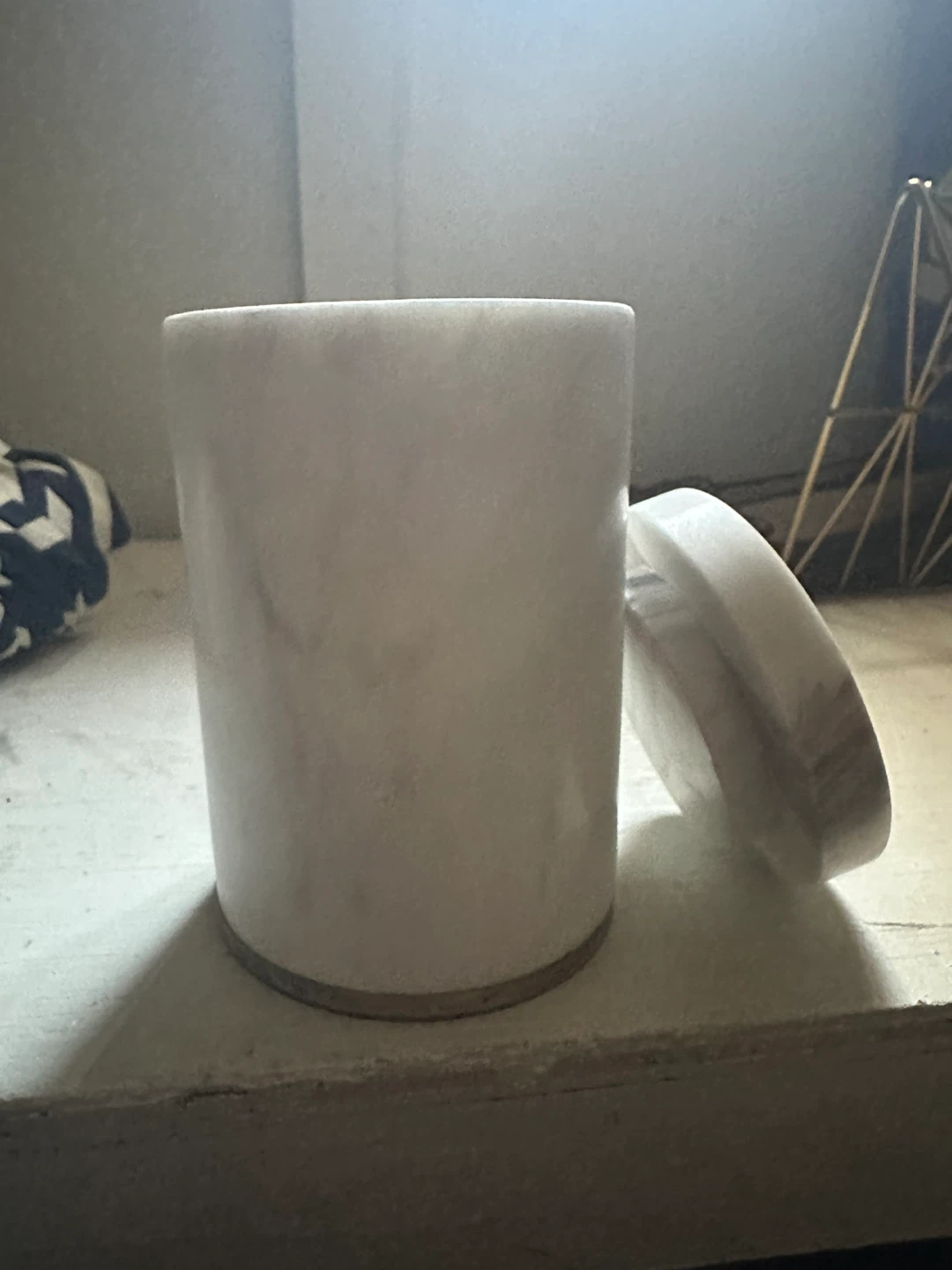 White Marble Canister with Lid