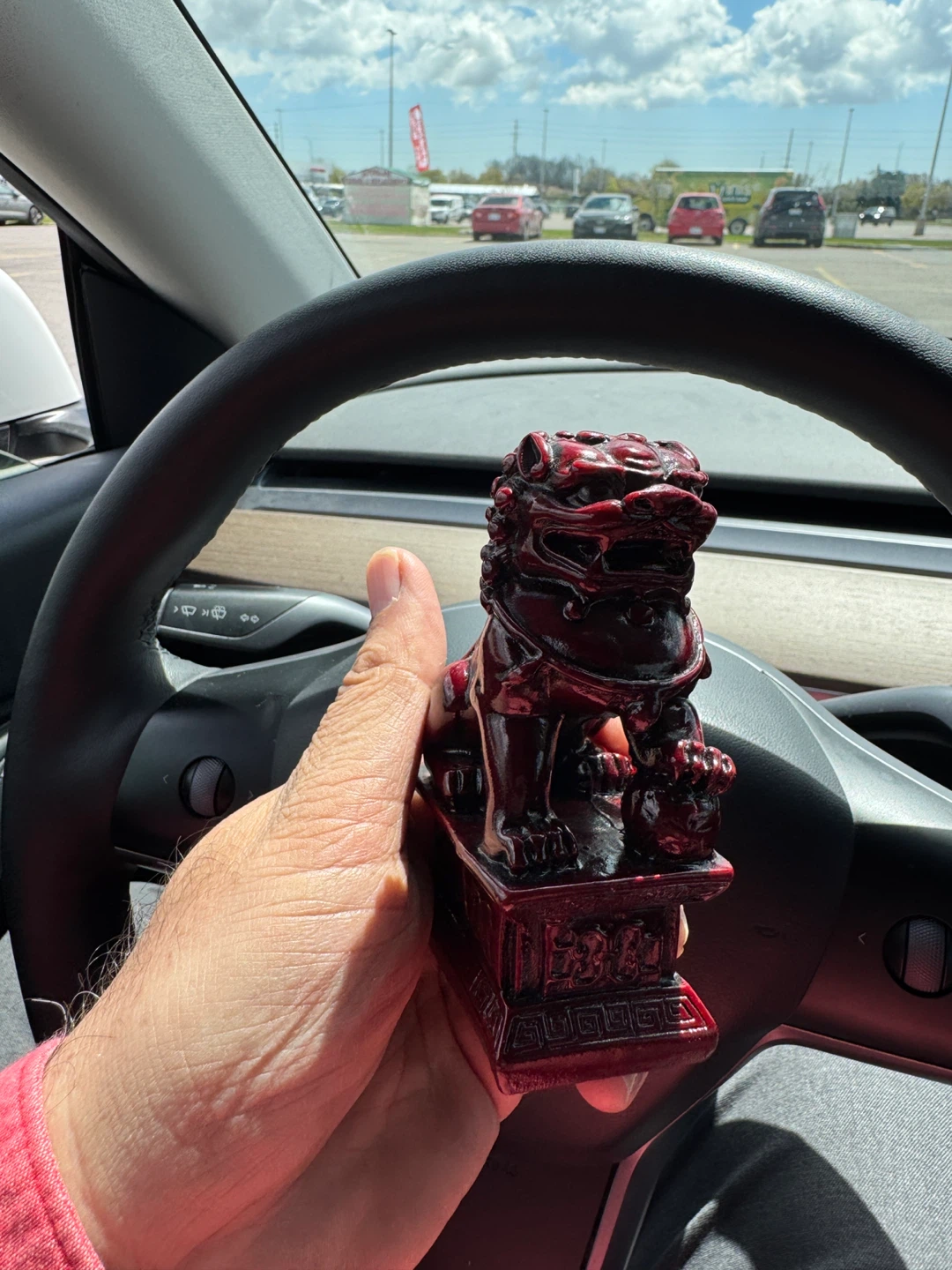 Red Foo Dog Statue