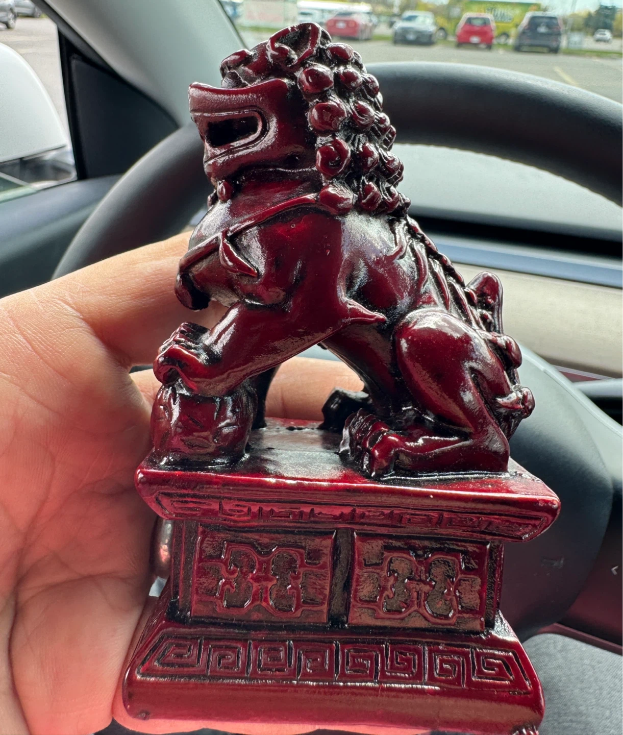 Red Foo Dog Statue - photo 4