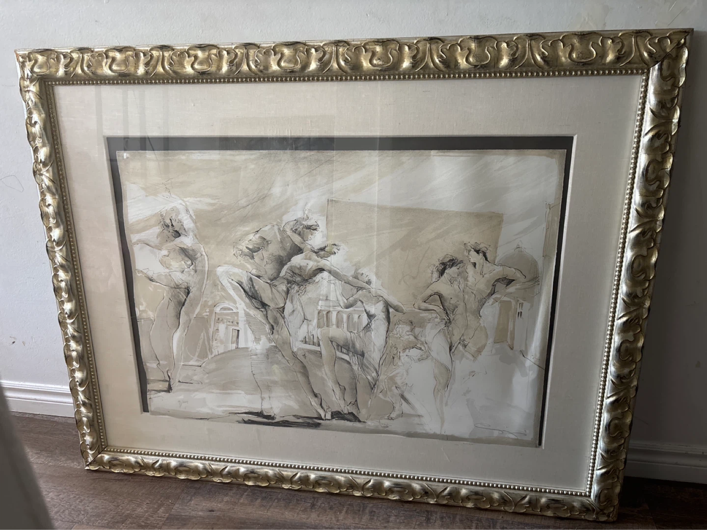 Framed and numbered Jurgen Gorg Art Print of Figures - photo 2