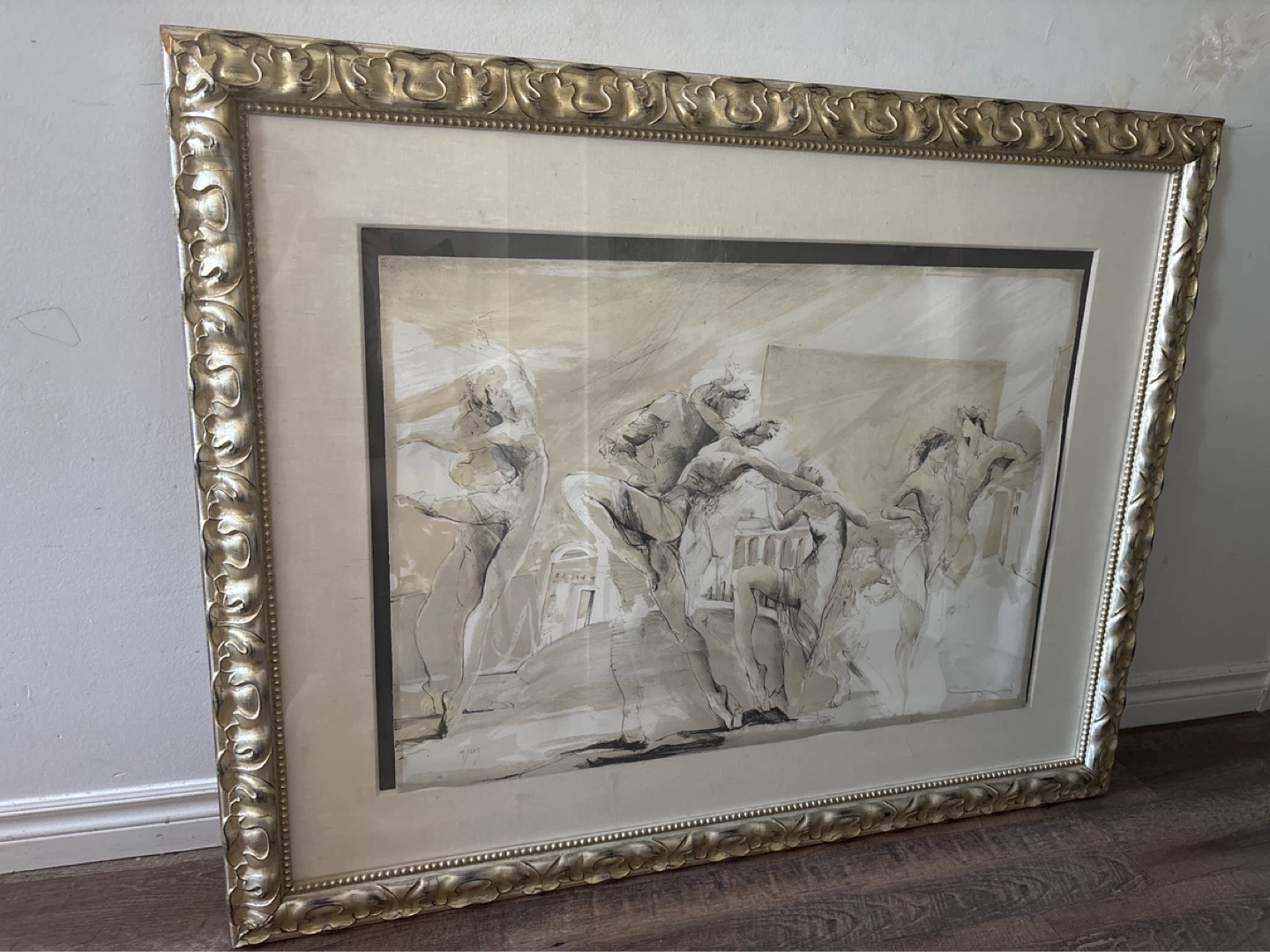 Framed and numbered Jurgen Gorg Art Print of Figures