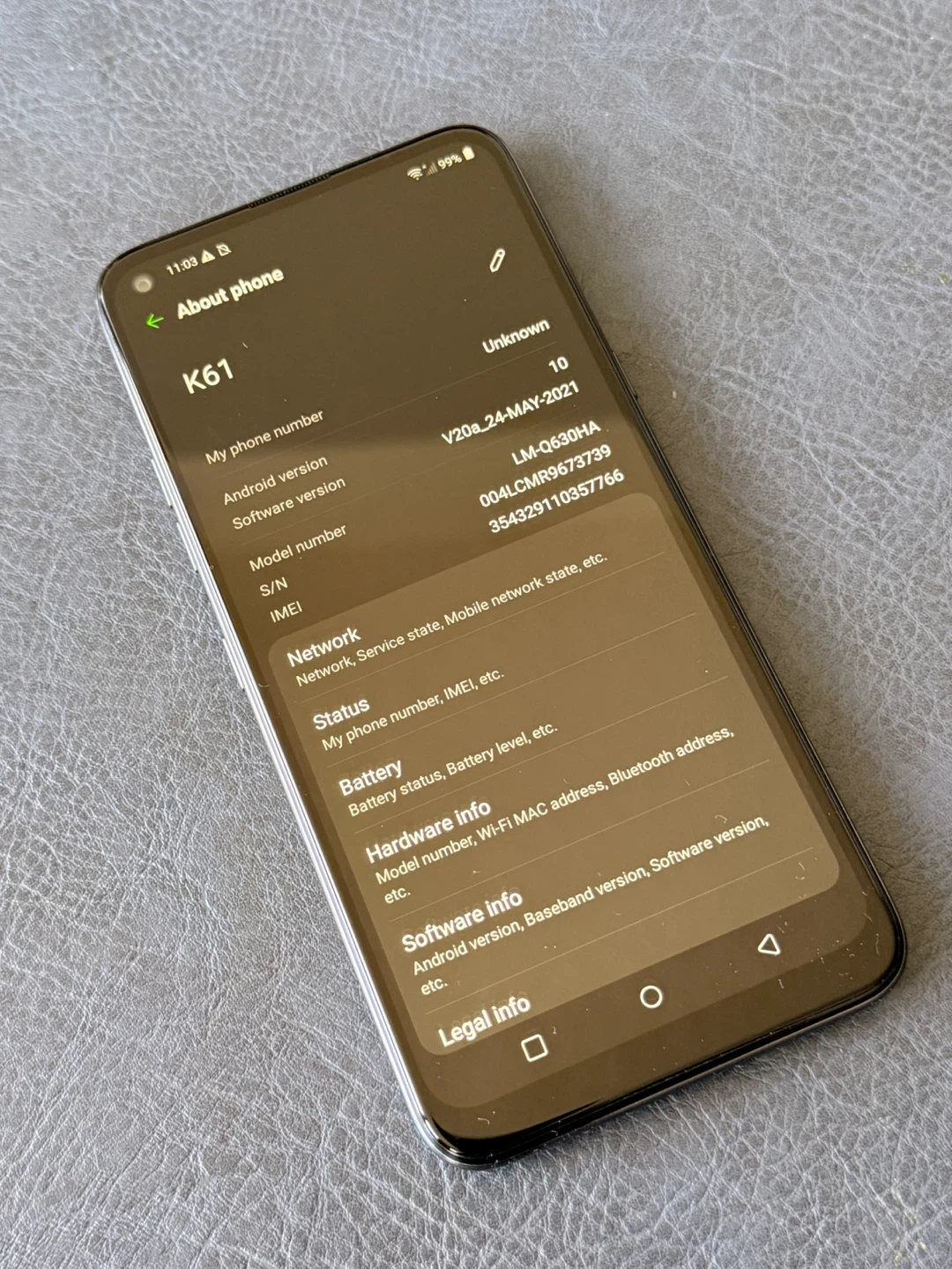 LG K61 Smartphone - Silver - photo 4