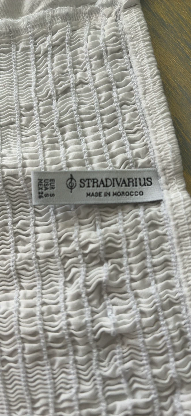 Stradivarius White Smocked Corset Top - photo 3