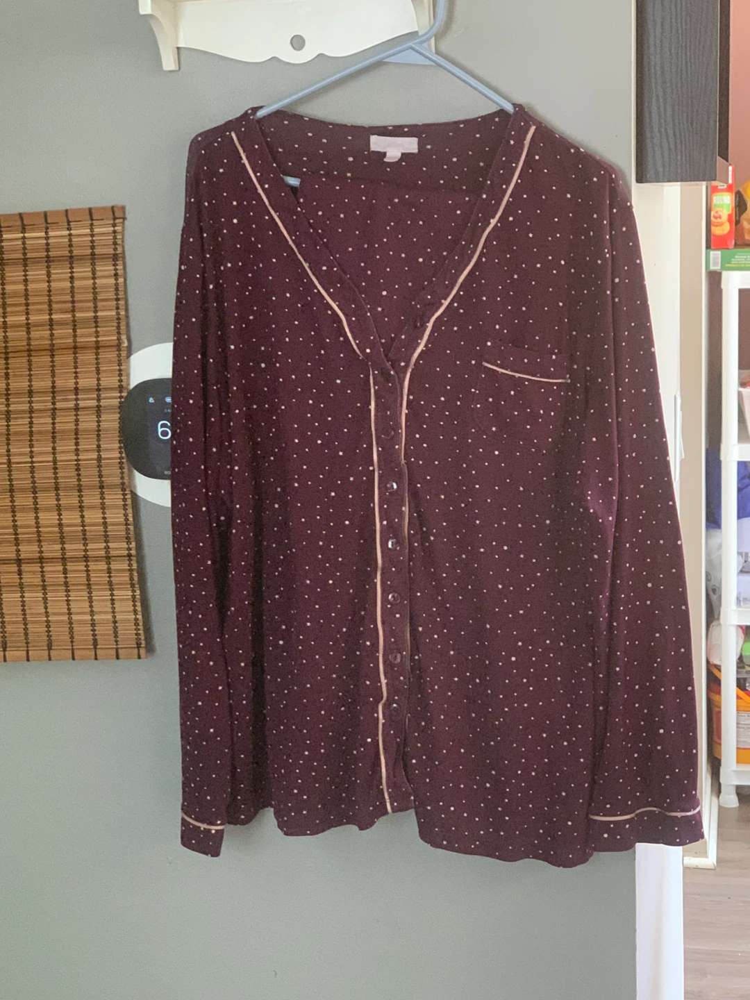 Purple Polka Dot Pajama Top 2X