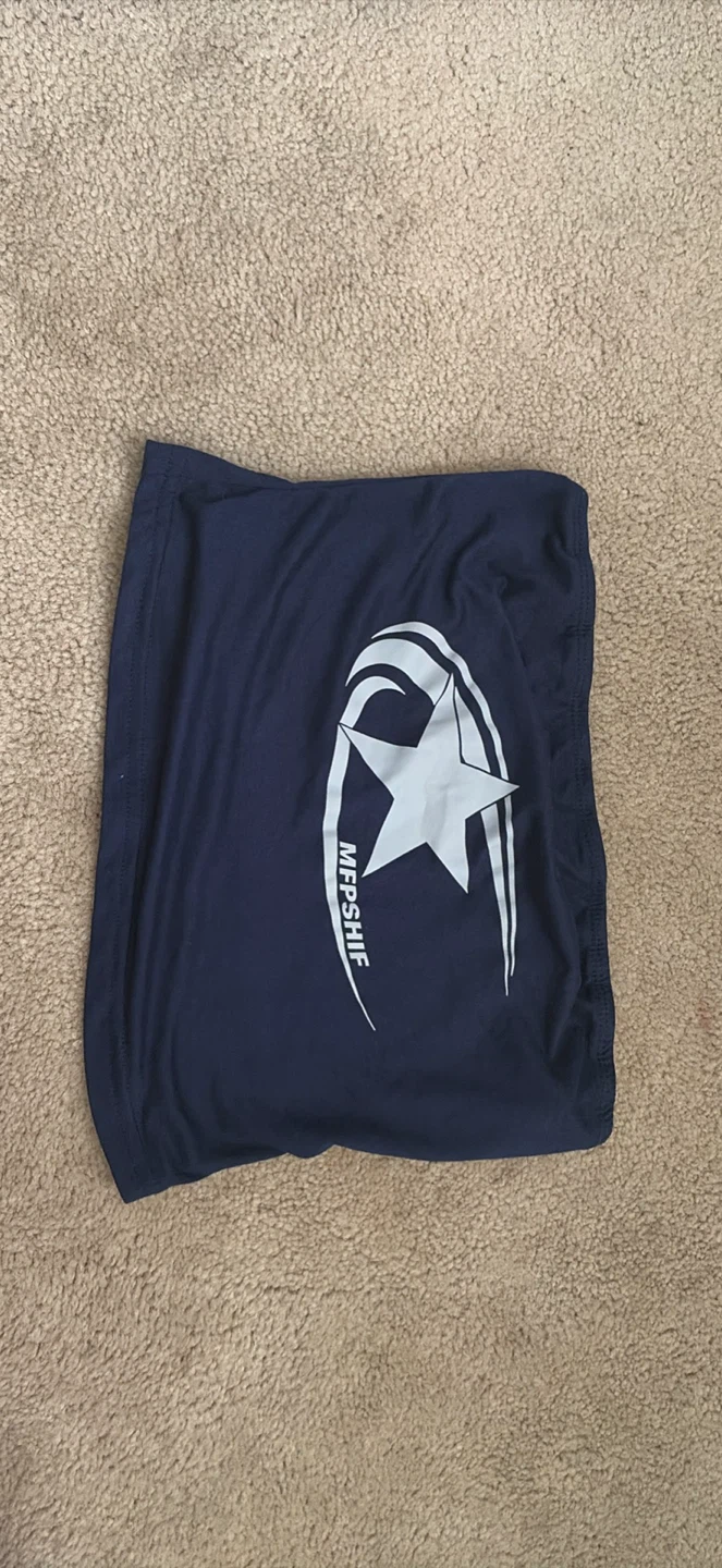 Navy Blue Tube Top MFPSHIF Star Graphic