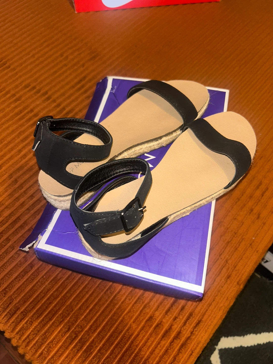 Black Espadrille Wedge Sandals