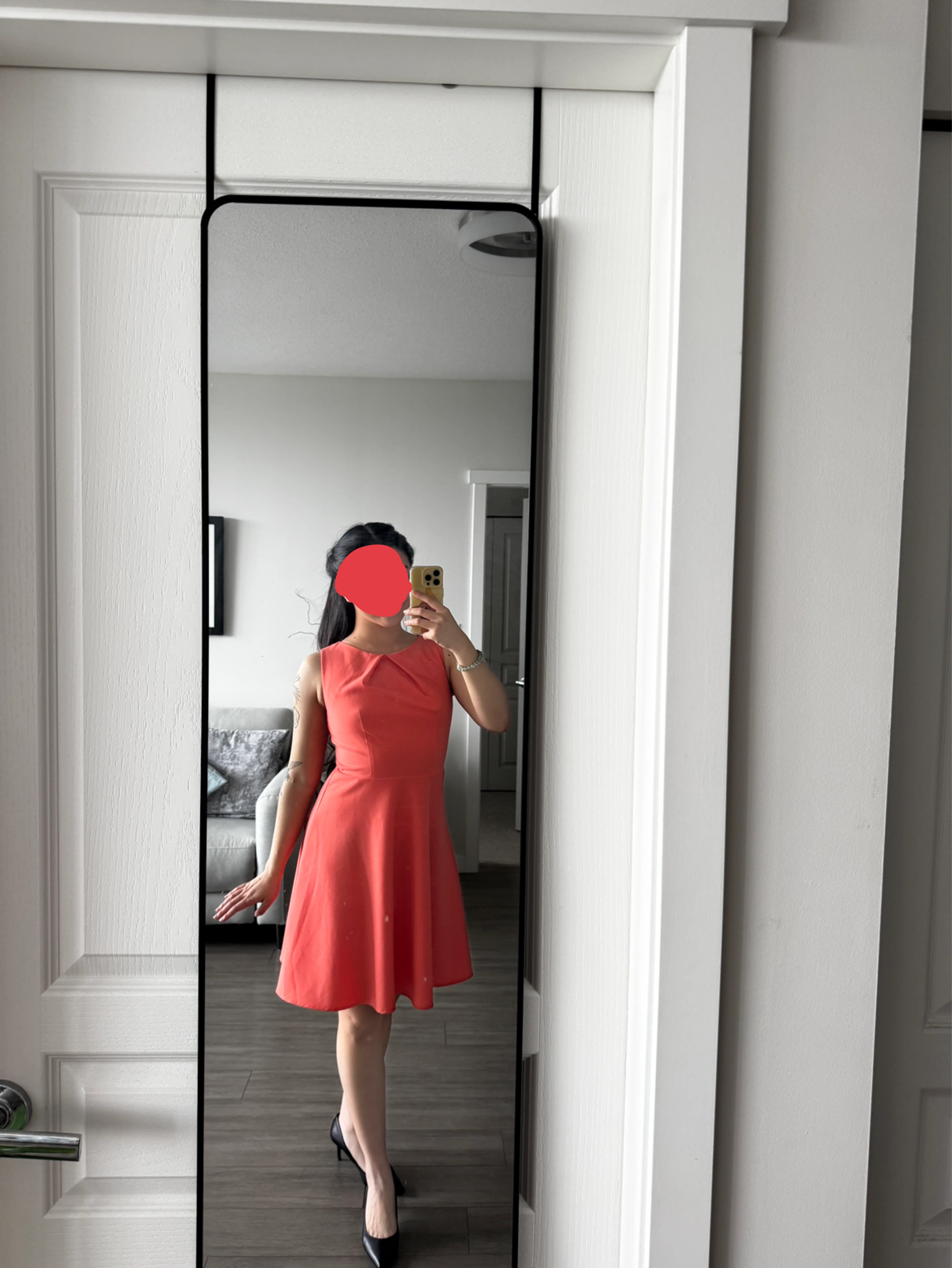 Size 4 - Coral Sleeveless Fit and Flare Dress