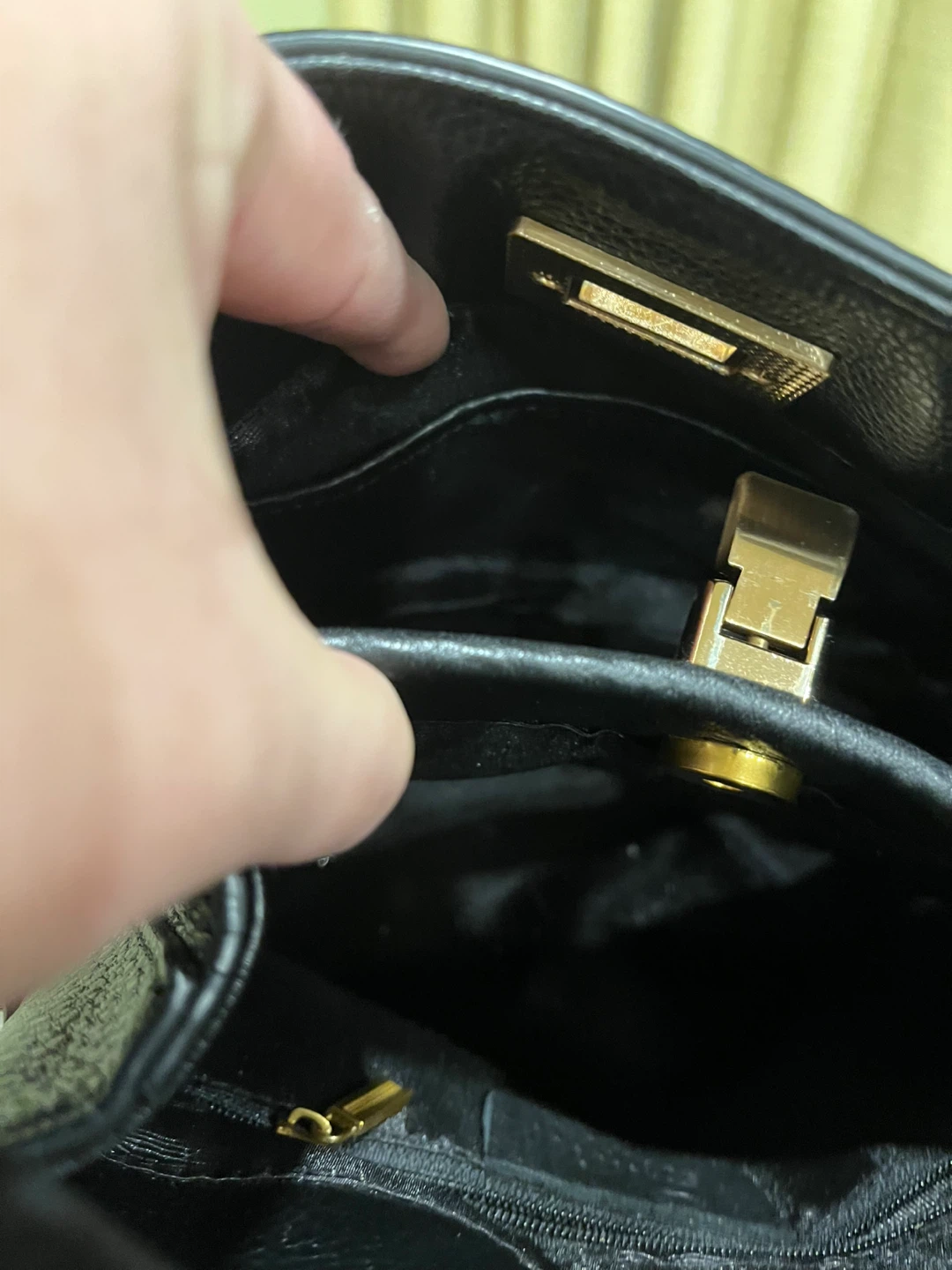 Black Leather Handbag with Shoulder Strap - photo 2