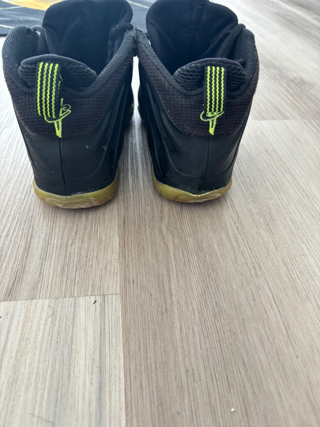 Nike Little Posite One Kids Black Neon Yellow Basketball Shoes - photo 4