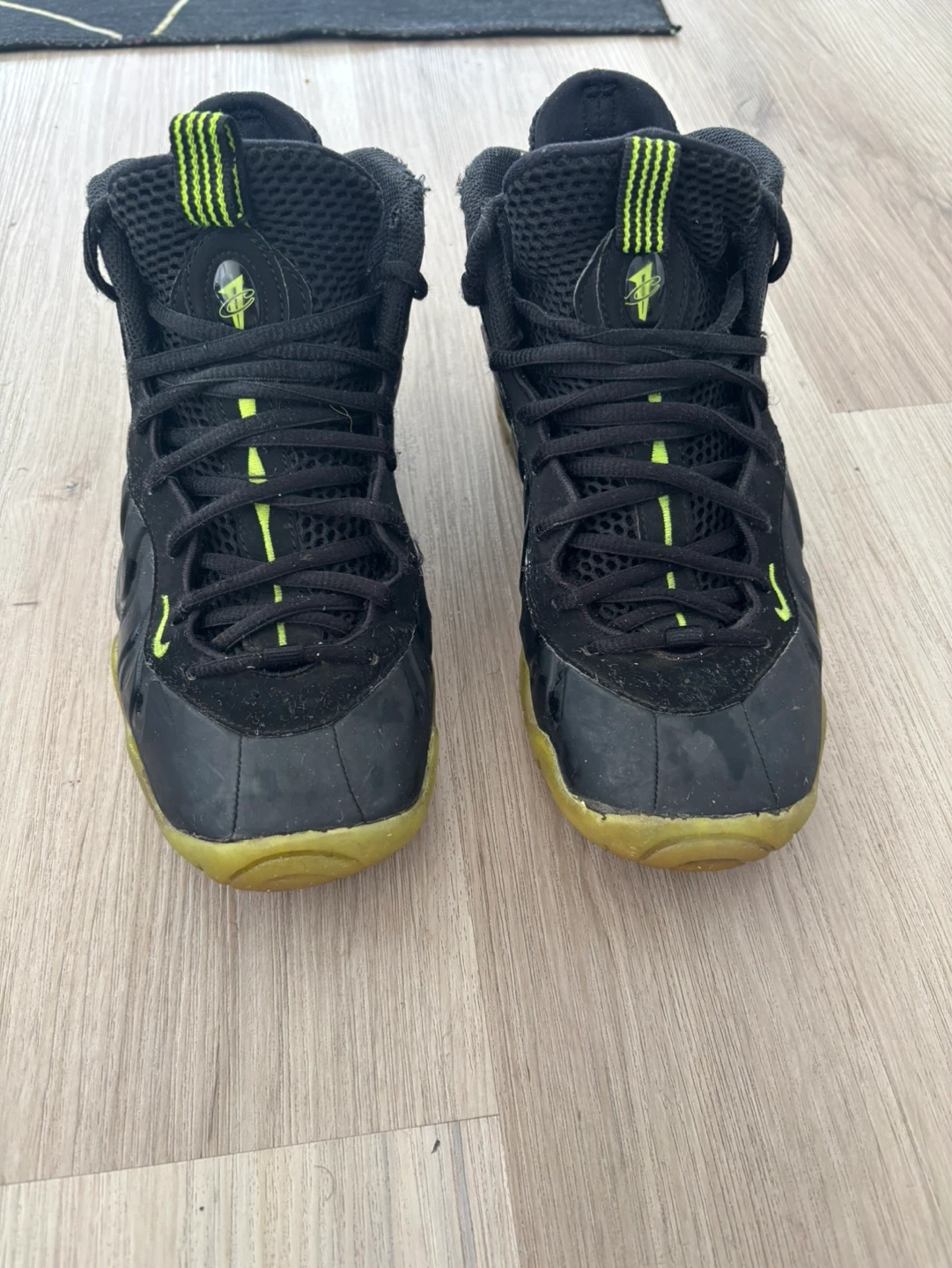 Nike Little Posite One Kids Black Neon Yellow Basketball Shoes