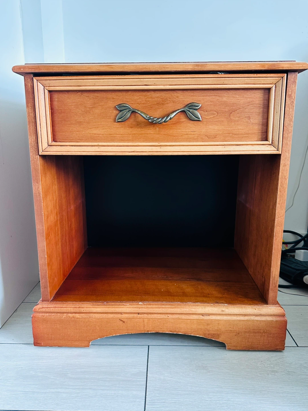 3 Wooden Nightstand with Drawer - photo 3